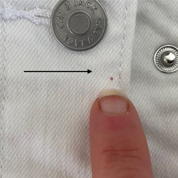 Cat & Jack Girl's Cotton Blend White Denim/Jean Jacket Snap Button Closure, 6 - Picture 12 of 12